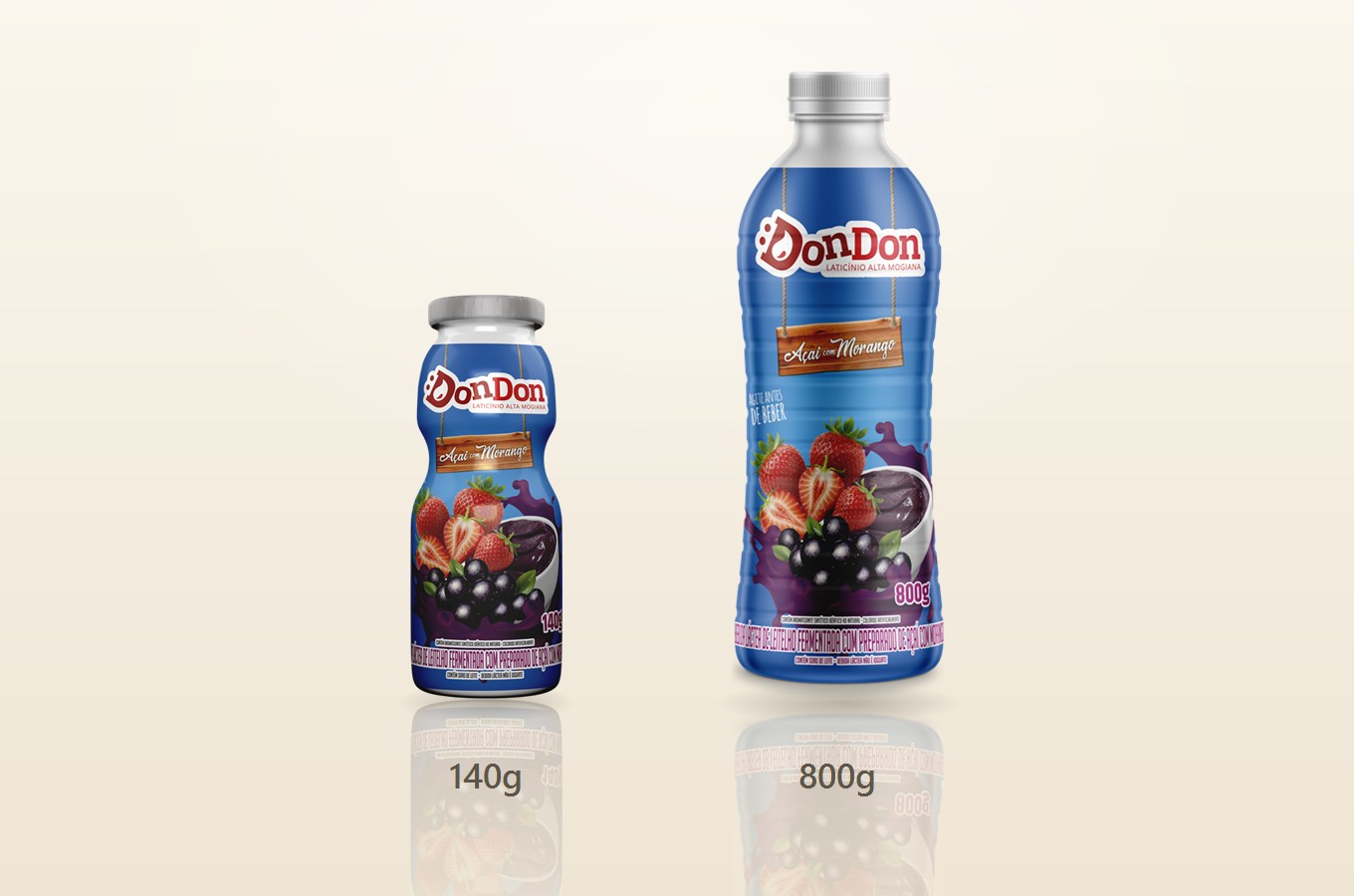 Bebida Láctea Açaí com Morango — tamanhos disponíveis
