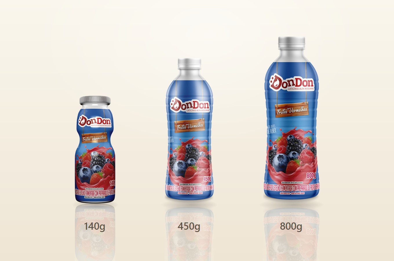 Bebida Láctea Frutas Vermelhas — tamanhos disponíveis