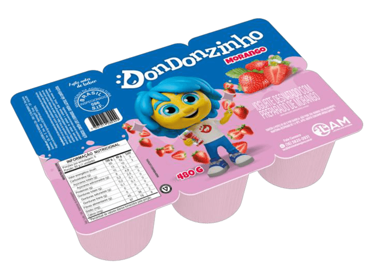 Embalagem Bandeja Iogurte Dondonzinho 480g (6 potes)